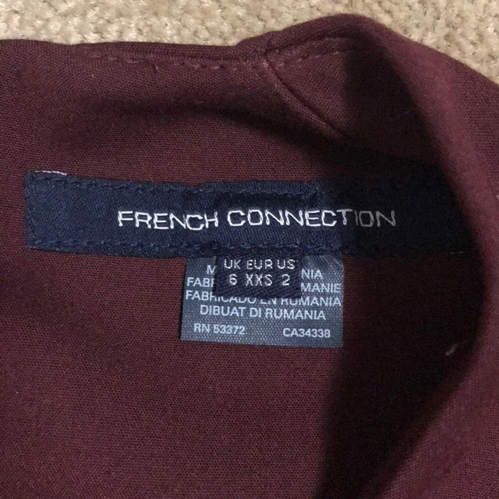 French Connection burgundy dress. Size:2 - Picture 3 of 7